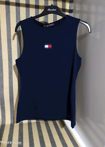 xl Beden lacivert Renk Tommy Hilfiger kolsuz T-shirt/ Atlet