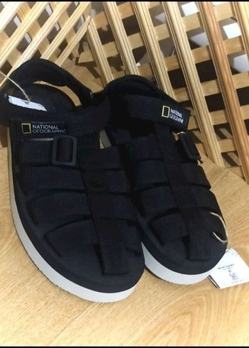 National Geographic Siyah kafes model Anaka sandalet - Görsel 6