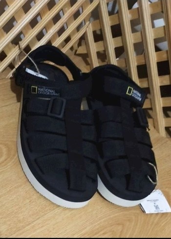 National Geographic Siyah kafes model Anaka sandalet - Görsel 5