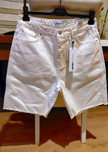 Koton Beyaz Erkek Denim Jean Sort