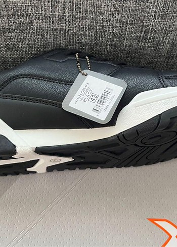 43 Beden siyah Renk Siyah Bağcıklı Erkek Spor Ayakkabı