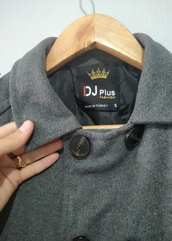 Gri Düğmeli Street Style Erkek Kaban
