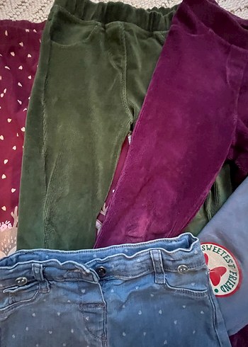 Kız çoçuk kadife tayt jean şort - Görsel 2