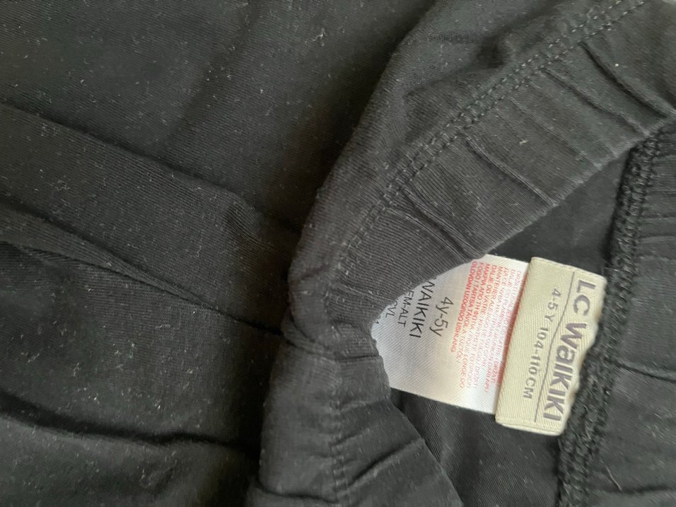 Siyah Kız Tayt Elastik Bel Detaylı - Görsel 3