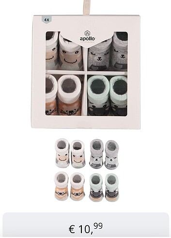 Yurt dışından Apollo 4lü bebek çorabı unisex 