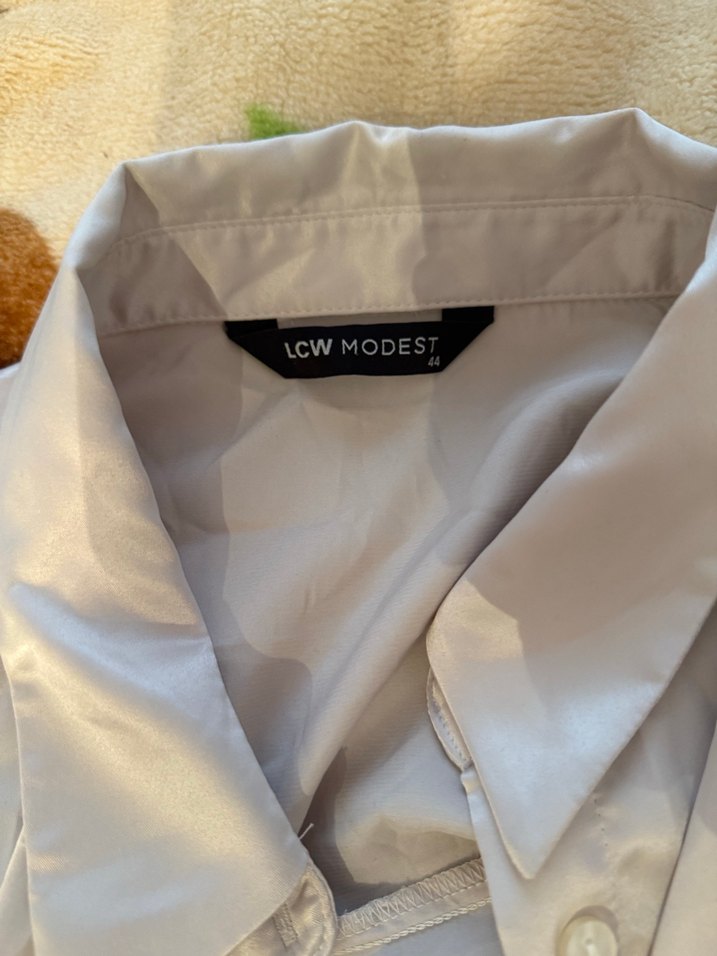 Düğmeli Bej saten Midi Kadın Gömlek - Görsel 2