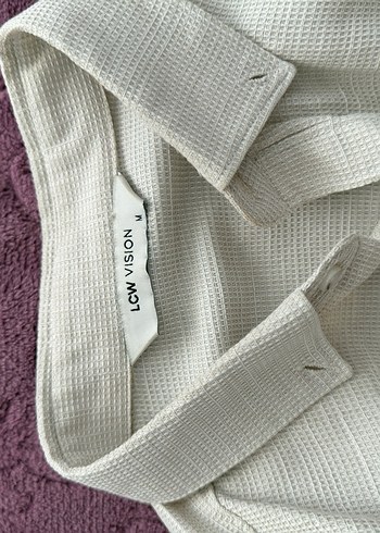 Bej Düğmeli Keten Midi erkek Gömlek - Görsel 2