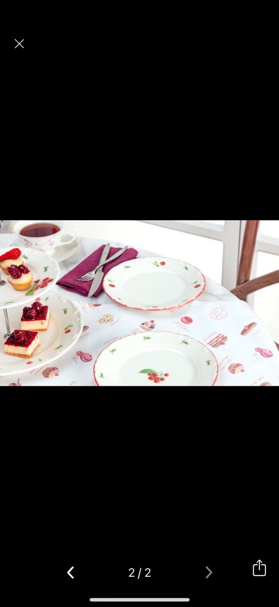 Kiraz Desenli Beyaz Tabak Seti MADAME COCO - Görsel 2