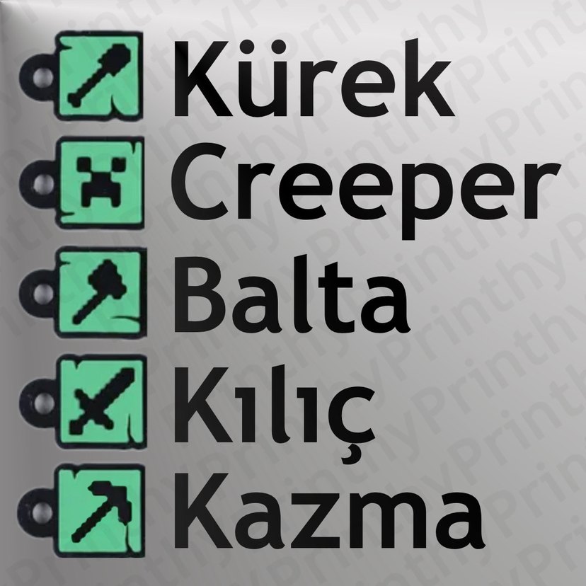Minecraft kişiye özel isimli anahtarlık - Görsel 2