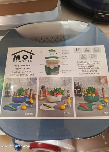 MO! Plastik 3'lü Süzgeçli Saklama Kabı Seti - Görsel 2