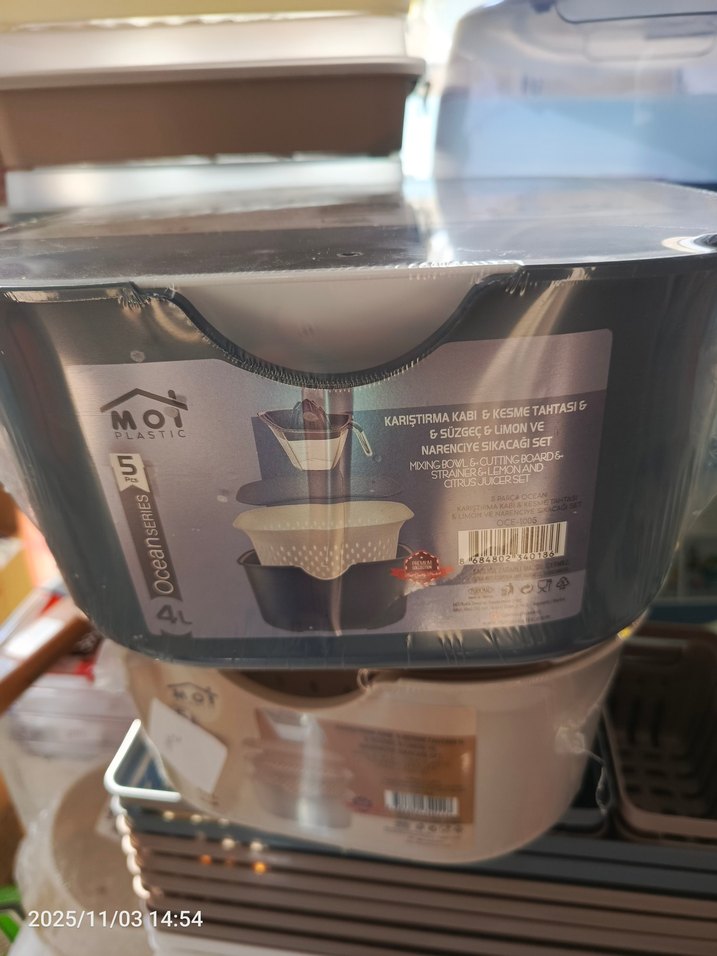 MO! Plastik 3'lü Süzgeçli Saklama Kabı Seti - Görsel 3