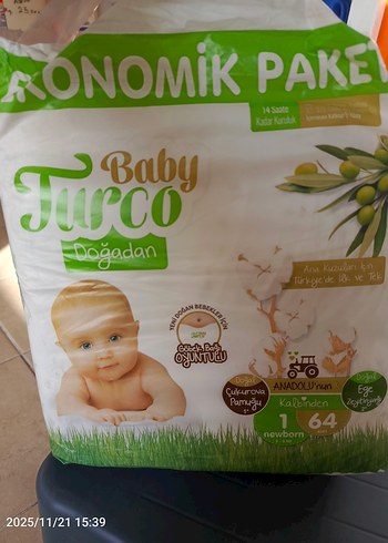 TEK FİYAT TOPTAN FİYATINA Baby Turco Mini Bebek Bezi 68 Adet - Görsel 2