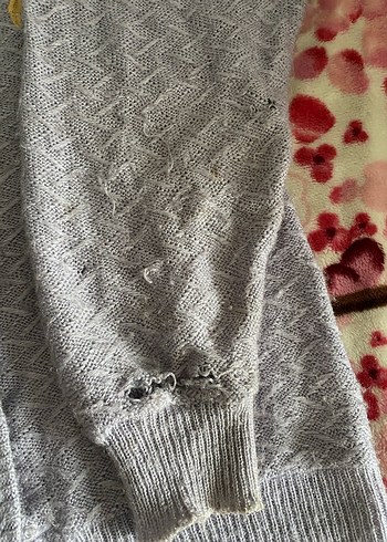 Mor desenli örgü yelek - Görsel 2