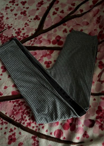 Gri çizgili kumaş pantolon - Görsel 2