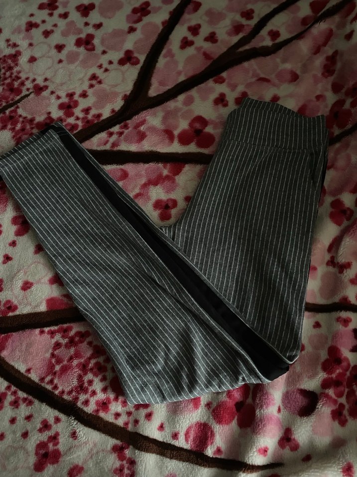 Gri çizgili kumaş pantolon - Görsel 2