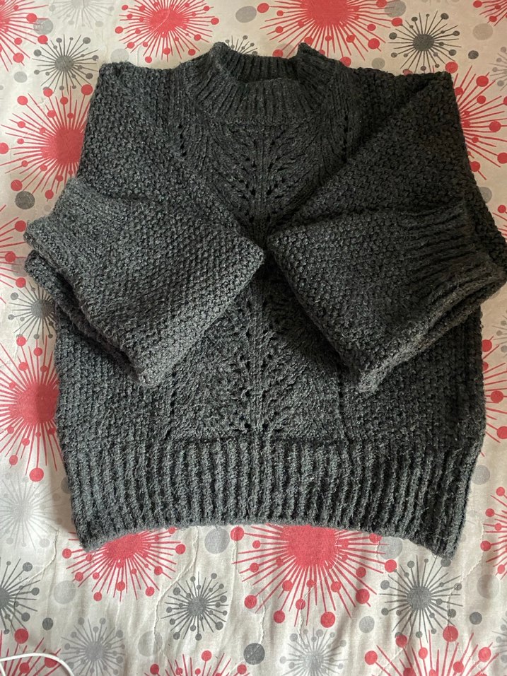 Gri örgü kazak - Görsel 2