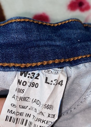 34 Beden Koyu mavi dar paça kadın pantolonu