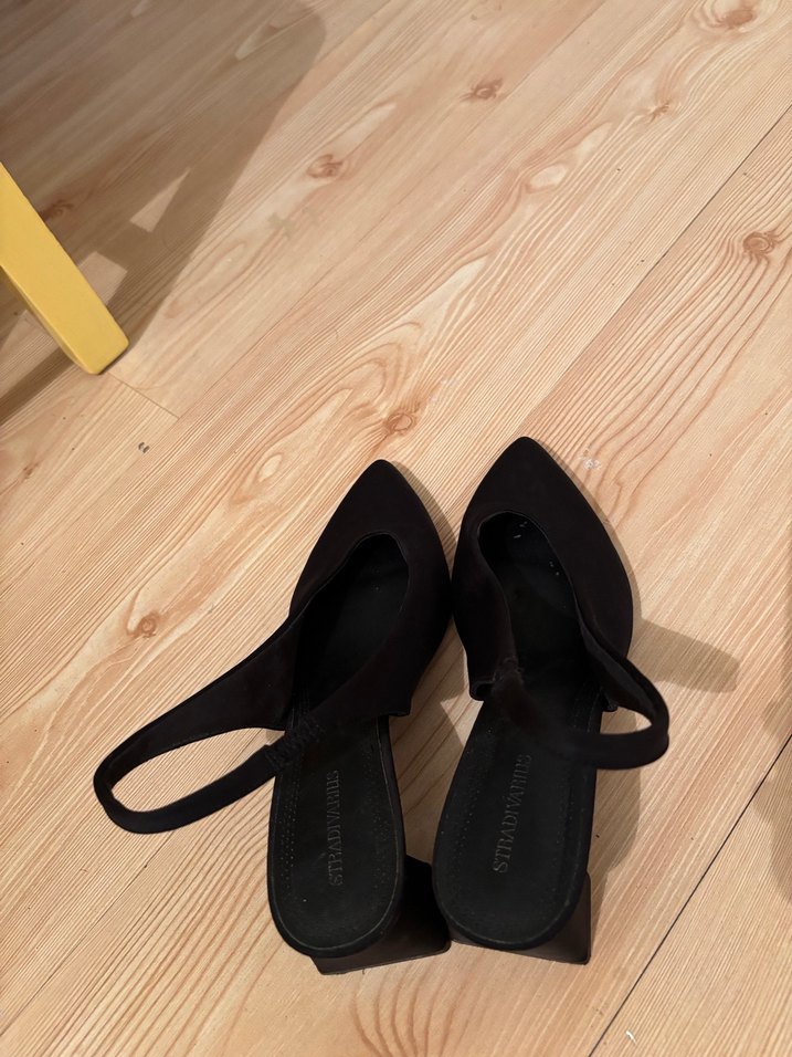 Kadın Siyah Süet Kalın Topuklu Stiletto - Görsel 3