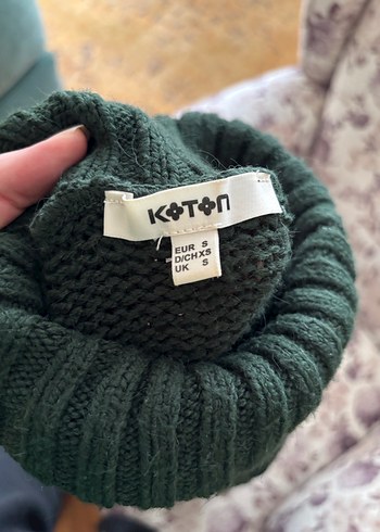 Kadın Yeşil Triko Boğazlı Balon Kollu Kazak - Görsel 3