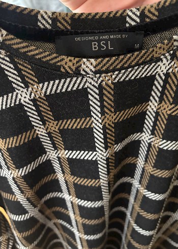 Siyah/gri/kahverengi Kareli Uzun Kollu Ofis Elbisesi - Görsel 3