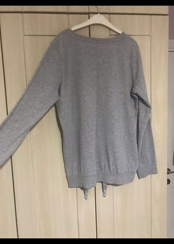 LC Waikiki Gri Baskılı Kadın Sweatshirt