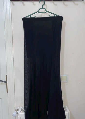 Siyah Drapeli Uzun Kadın Etek - Görsel 3