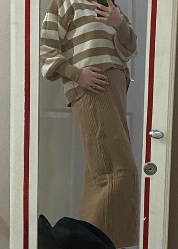 Uzun, Rahat Kesim Kadın Triko Elbise - Görsel 4