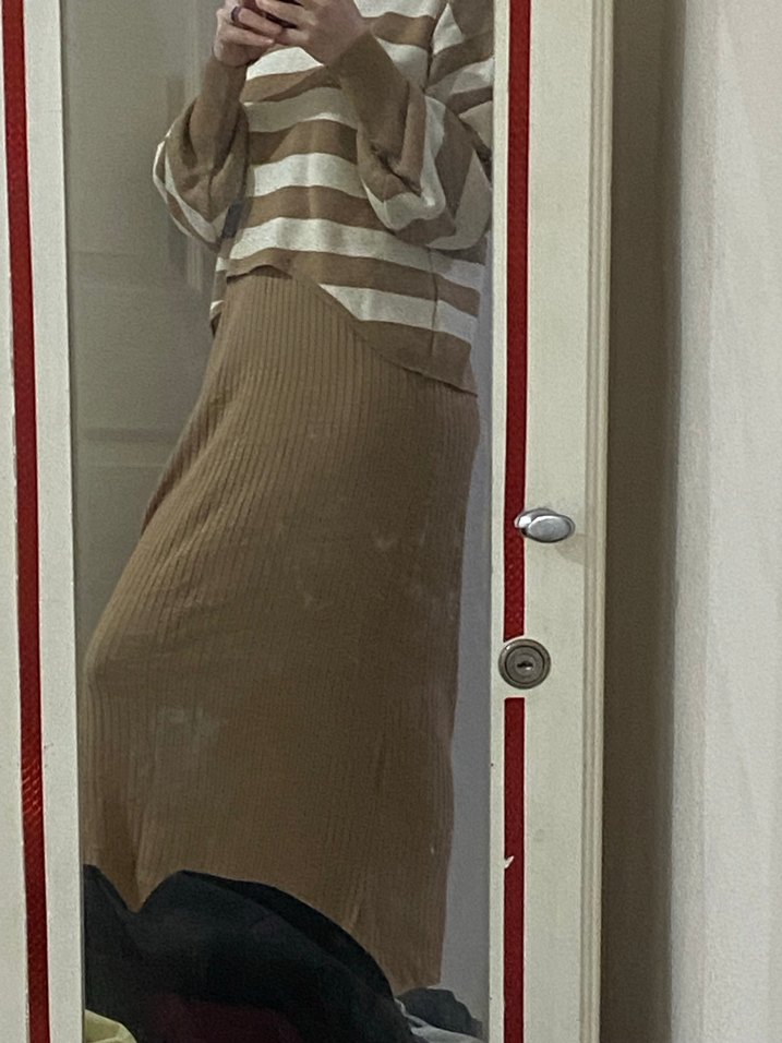 Uzun, Rahat Kesim Kadın Triko Elbise - Görsel 3