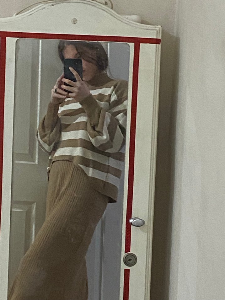 Uzun, Rahat Kesim Kadın Triko Elbise - Görsel 2