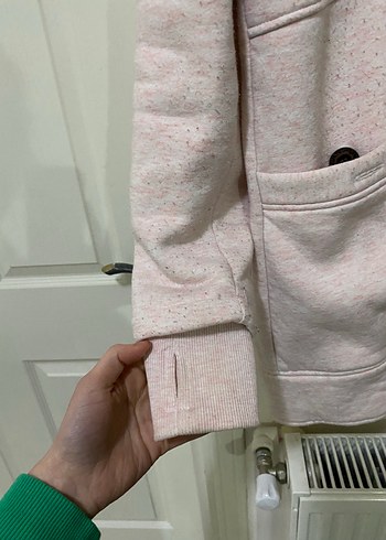 Pembe Düğmeli Kadın Midi Ceket - Görsel 5