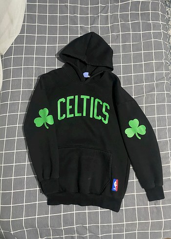 Yeşil Baskılı Celtics Kapüşonlu Sweatshirt