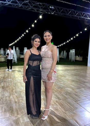 Siyah Drapeli Uzun Straplez Abiye Elbise - Görsel 2