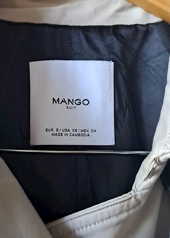 Mango Düğmeli Uzun Bej Kadın Trençkot