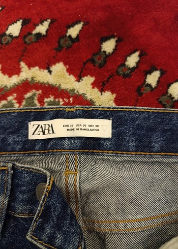 Zara Kadın Koyu Mavi Denim Normal Boy Kot