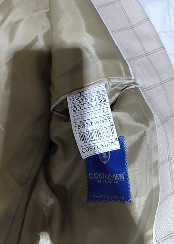 46 Beden Bej Düğmeli Erkek Ceket, Normal Boy, Regular Fit