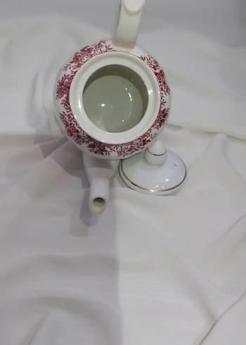  Beden Bordo Desenli Porselen Demlik