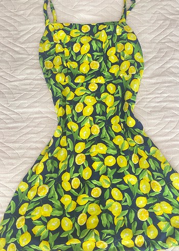 LC Waikiki Sarı Limon desenli Yazlık Elbise