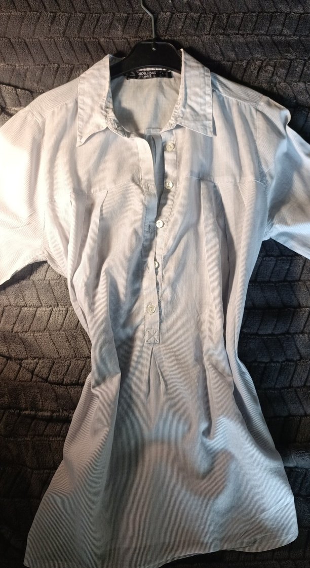 whimsy vintage grunge y2k acik mavi drapeli gomlek adil isik - Görsel 2