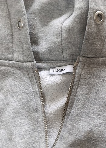 Gri Kapüşonlu Fermuarlı Kadın Sweatshirt - Görsel 3