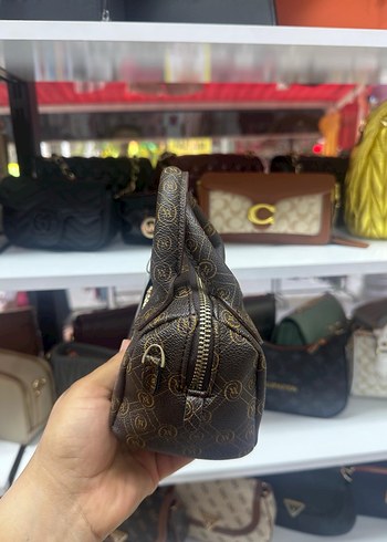 Vakko Vakko Kahverengi Baskılı Deri Kadın Çanta