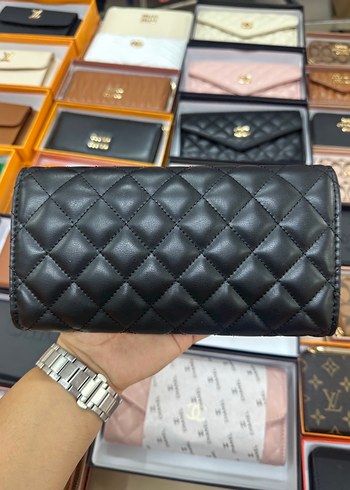 Chanel Siyah Deri Kadın Kapitone Cüzdan