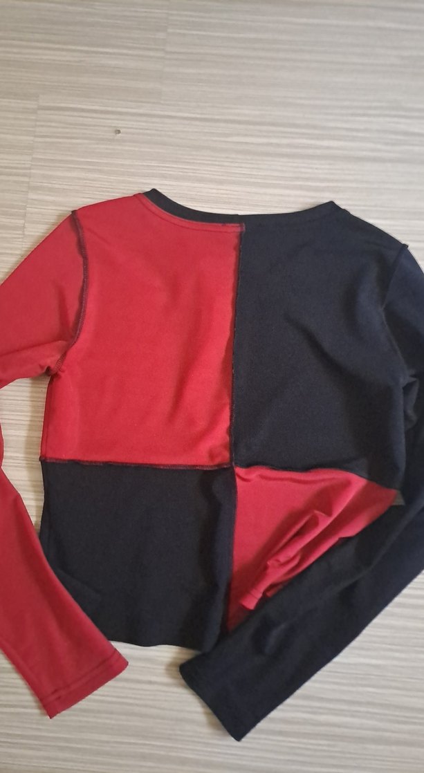 Uzun Kollu Siyah Beyaz Tişört - Görsel 4