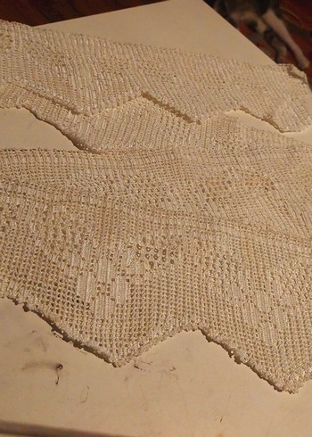 Beden Dantel Detaylı Bej perde altlığı mutfak için