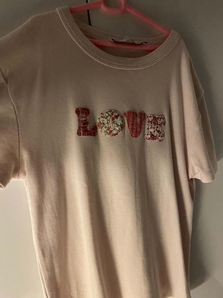 Kız Çocuk Pembe Kısa Kollu Baskılı Tişört - Görsel 3