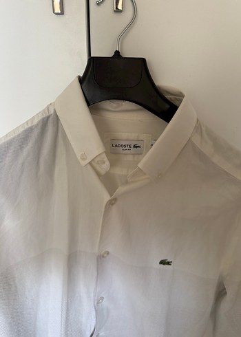 s Beden beyaz Renk Lacoste slim fit Erkek Beyaz Uzun Kollu Gömlek