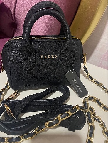 Vakko Vakko zincirli mini speedy çanta