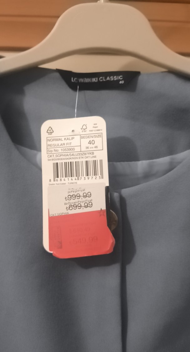 Düğmeli Kısa Mavi Kadın Blazer - Görsel 4