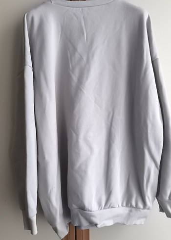 Gri Baskılı Kadın-Erkek Sweatshirt - Görsel 2