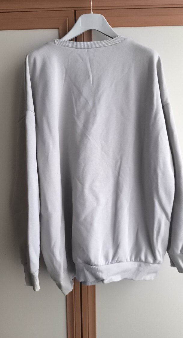 Gri Baskılı Kadın-Erkek Sweatshirt - Görsel 2