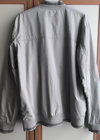 Gri Erkek Rahat Kesim Fermuarlı Ceket - Görsel 2